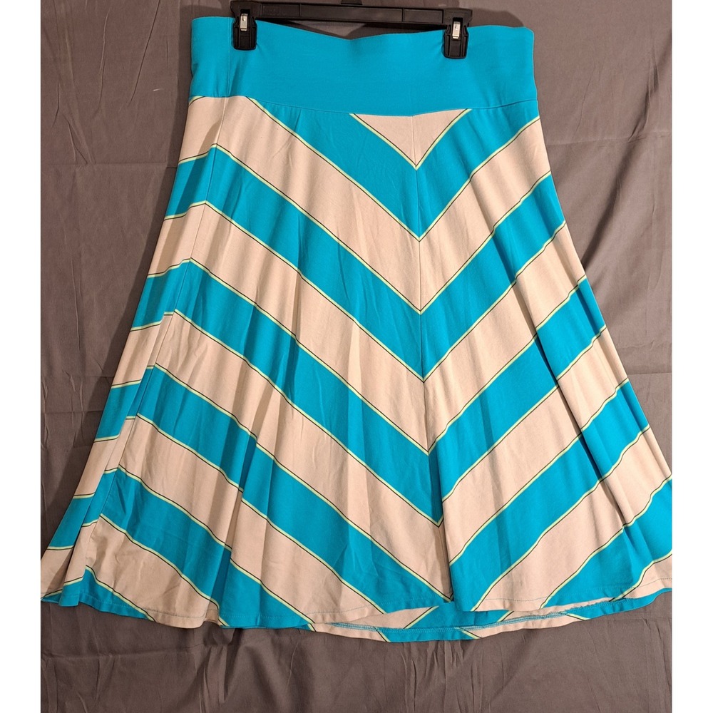 Old Navy Striped Midi Skirt Lightweight Women's Size Large Blue Gray‎